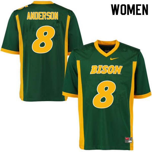 Women #8 Bruce Anderson North Dakota State Bison College Football Jerseys Sale-Green